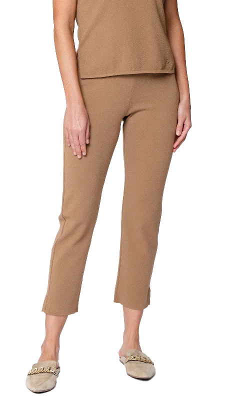 Alice Milano-Knit Slim Leg Pants; Mocha