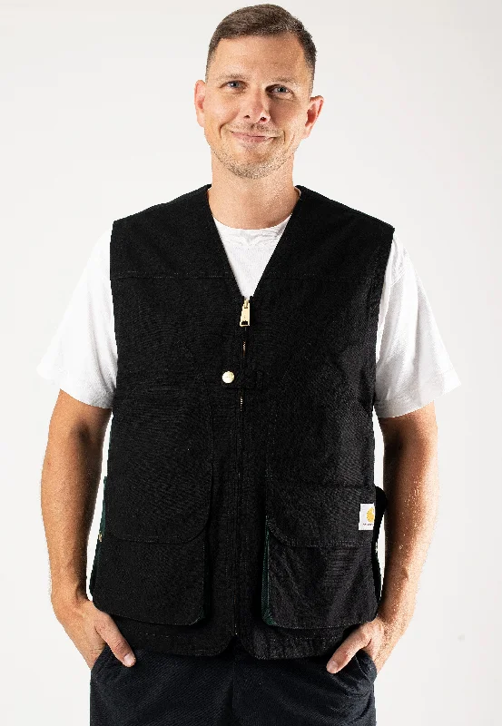 Carhartt WIP - Heston Heavy Stone Wash Black/Discovery Green - Vest