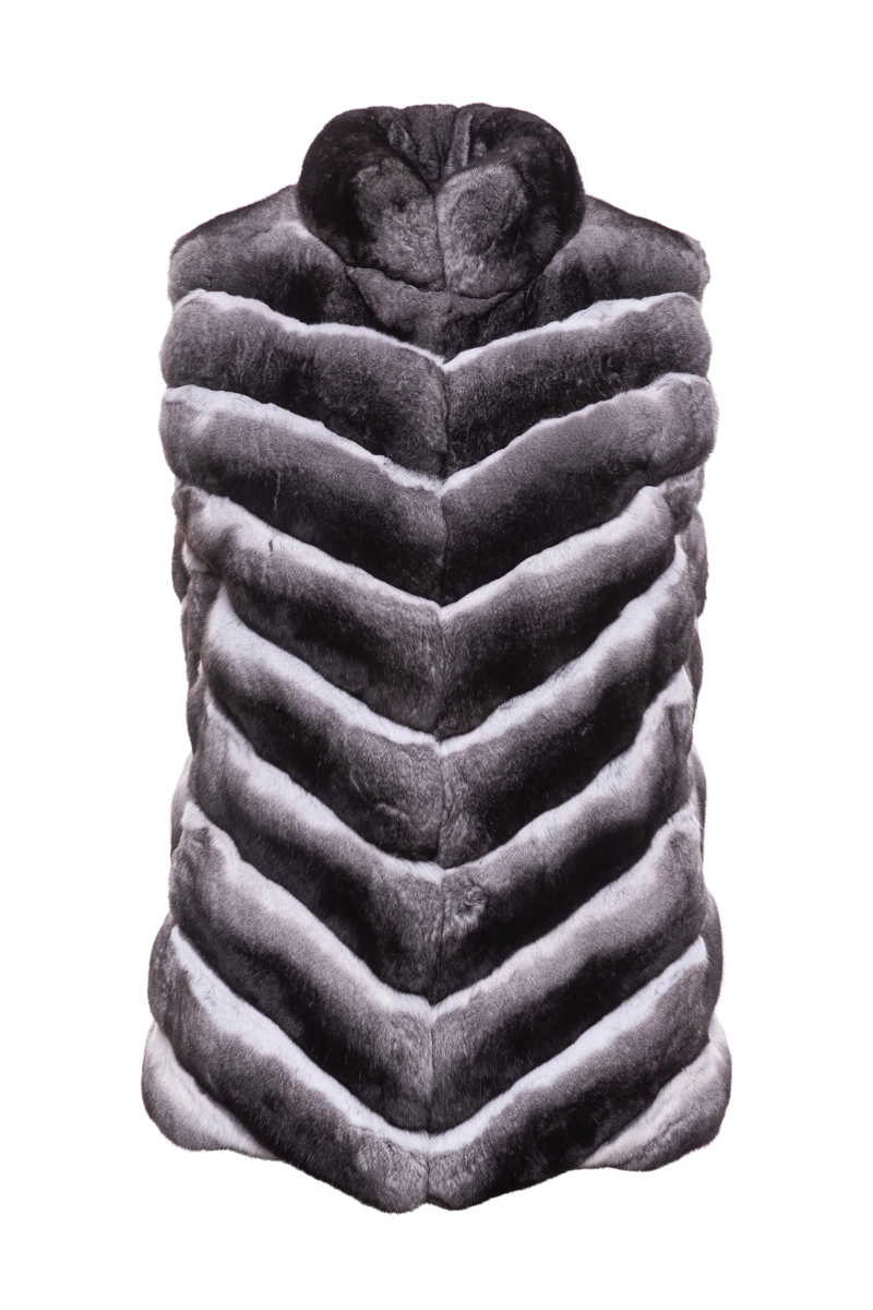 Classic V-Cut Chinchilla Fur Vest