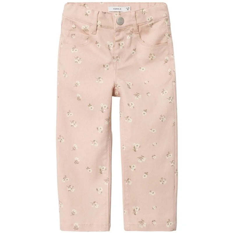 Name it Sepia Rose Floral Rose Straight Twill Pants