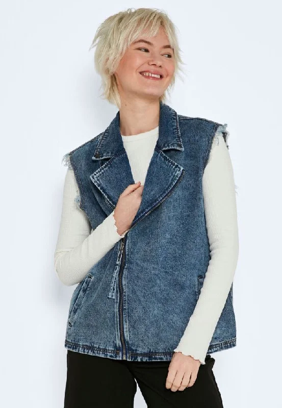 Noisy May - Donny Denim Biker Medium Blue Denim - Vest