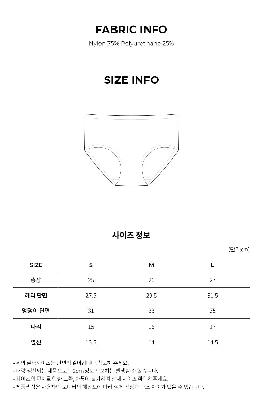 Shorts Size Chart