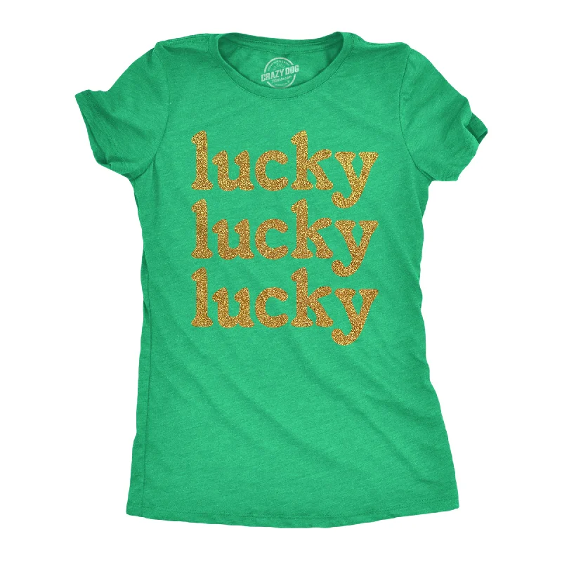 Lucky Lucky Lucky Orange Glitter Women's T Shirt