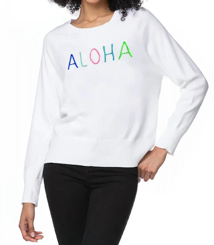 Aloha Sweater In White Multi