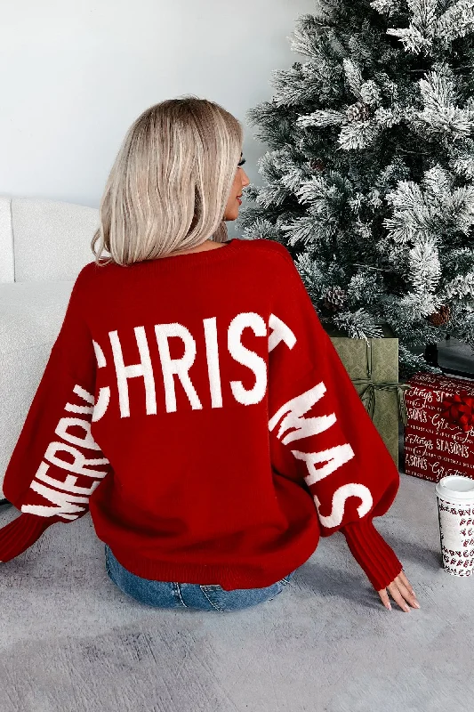 Festive Mood Holiday Sweater (Red)