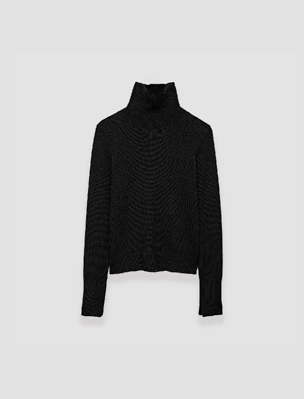 JOSEPH HIGH NECK LONG SLEEVE PURE CASHMERE SWEATER