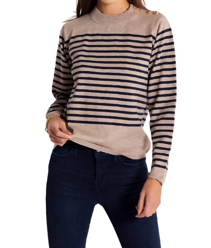 Jamie Sweater In Navy Stripe