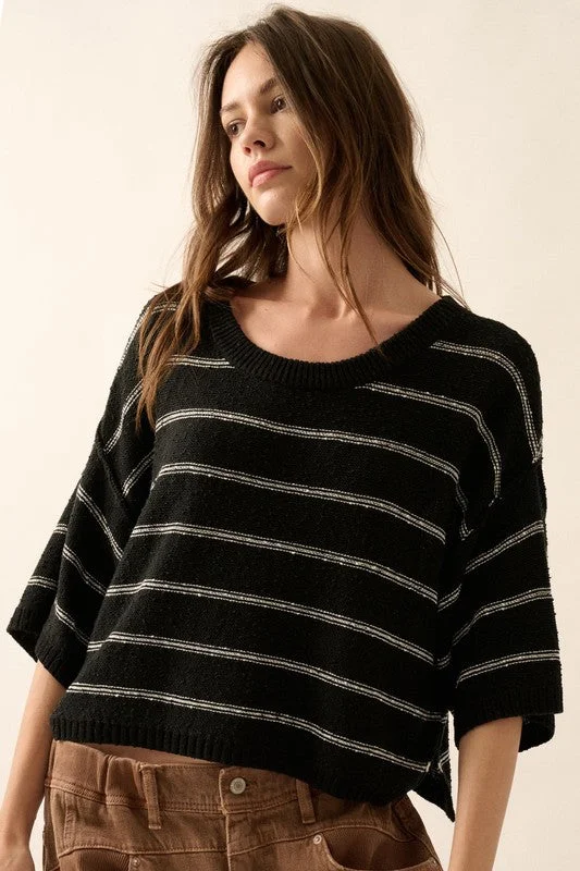 PREMIUM LINE | STRIPED LIGHTWEIGHT SWEATER TOP | BEST SELLER