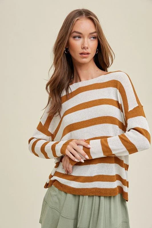 STRIPED LIGHTWEIGHT SWEATER