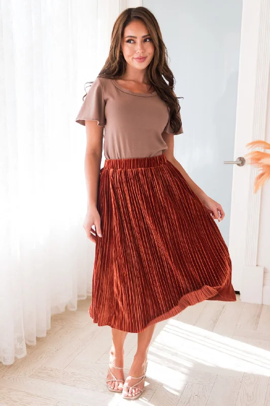 Rich & Velvety Pleated Midi Skirt