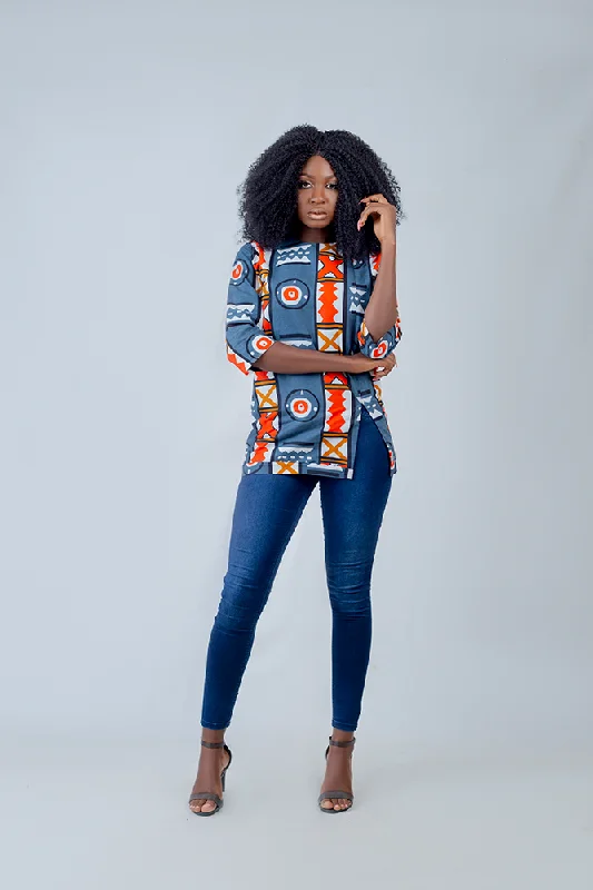 African Print Abakwa Reglan Top