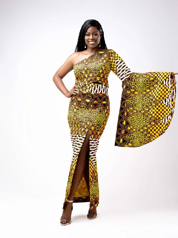 African Print Diba Single Sleeve Top