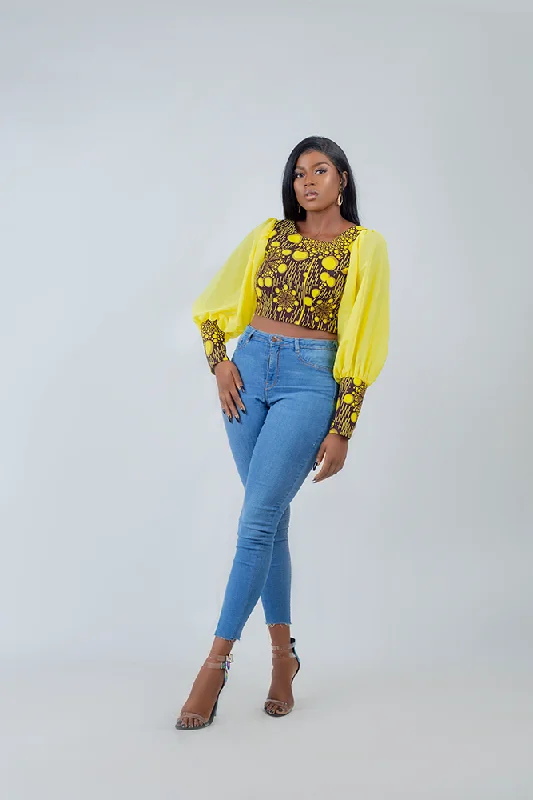 African Print Eyalla Balloon Sleeves Top