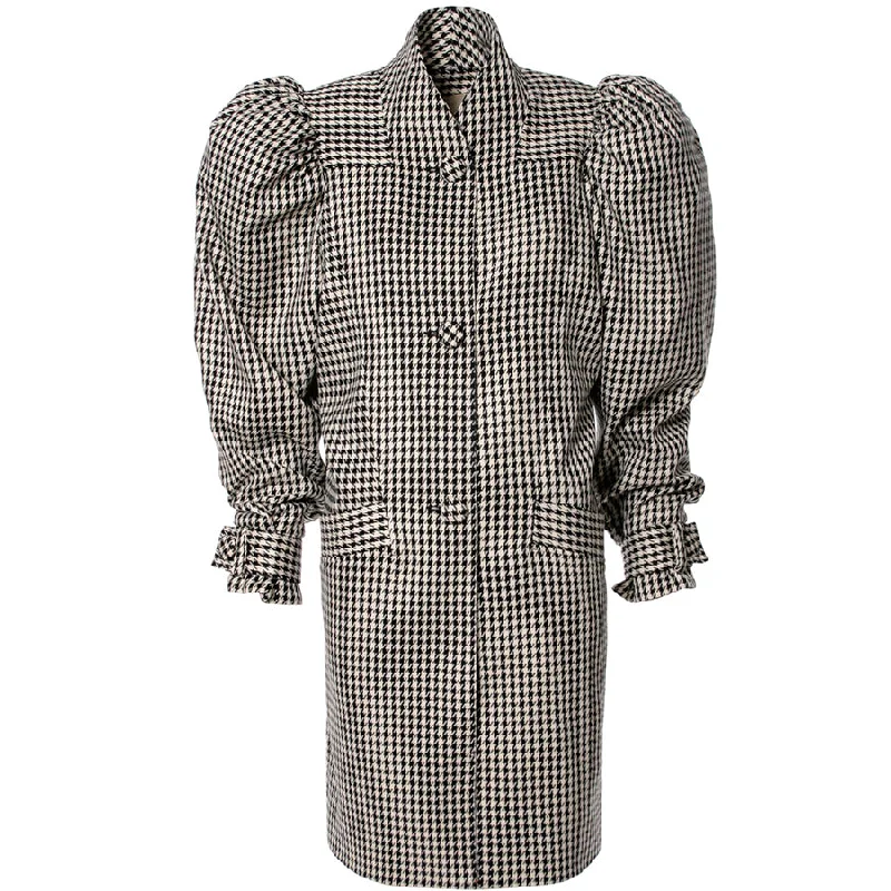 CHECKERED COAT "MARION" WITH VOLUMINOUS SLEEVES