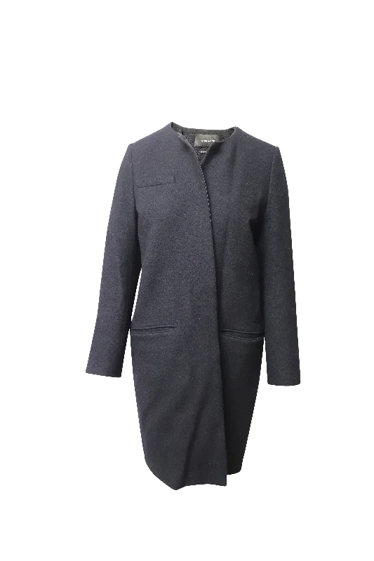 Isabel Marant Long Sleeve Coat in Gray Wool