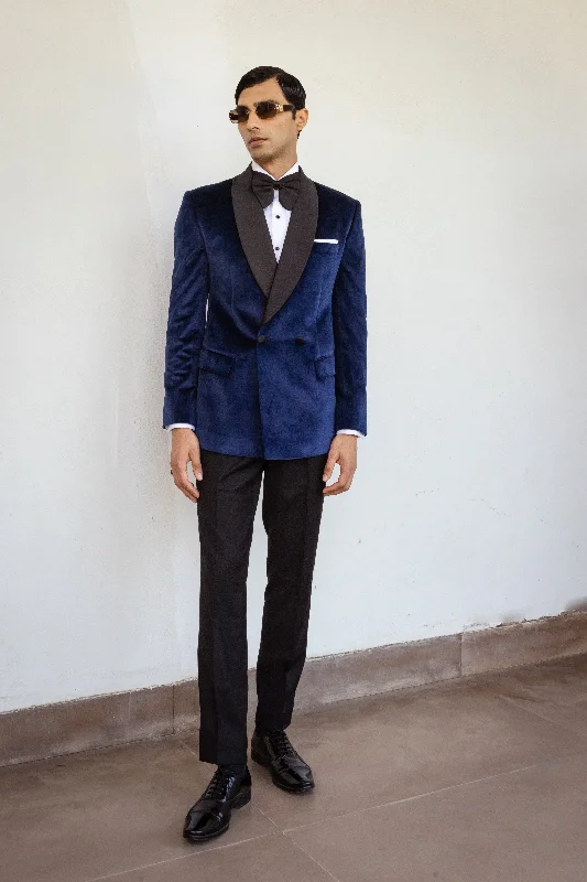 Blue Sapphire Velvet Tuxedo Jacket