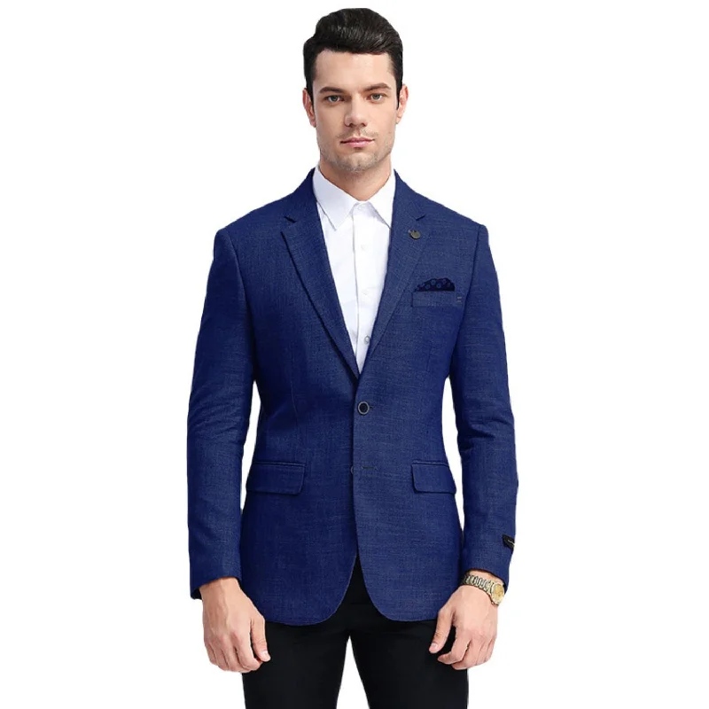 Galaxy Garnish Collection: Navy Solid Color Slim Fit Blazer