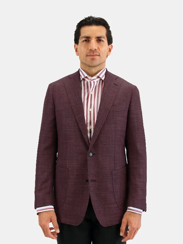 Lago Blazer Wool & Silk Basketweave Grape