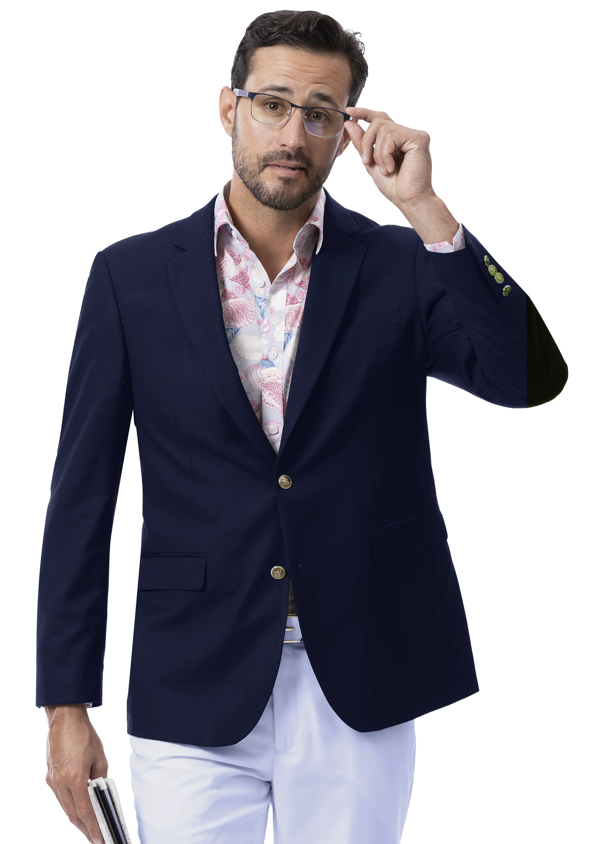 Navy Single Breasted Blazer J170