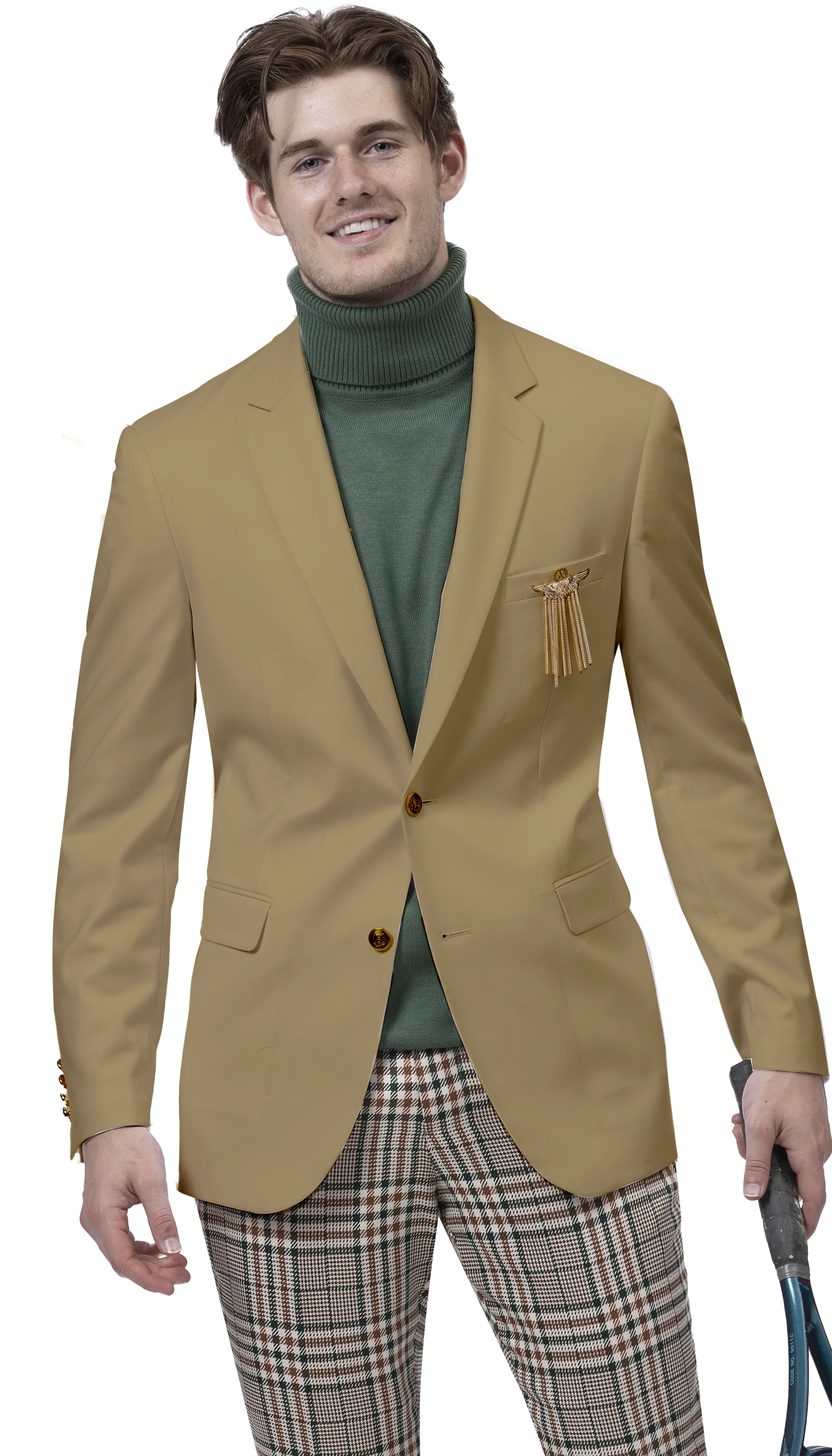 Tan Single Breasted Blazer J170