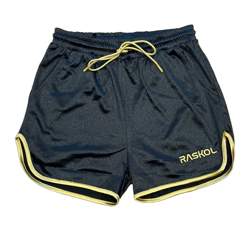 RASKOL BLACK & GOLD SILK SHORTS (LIMITED EDITION)