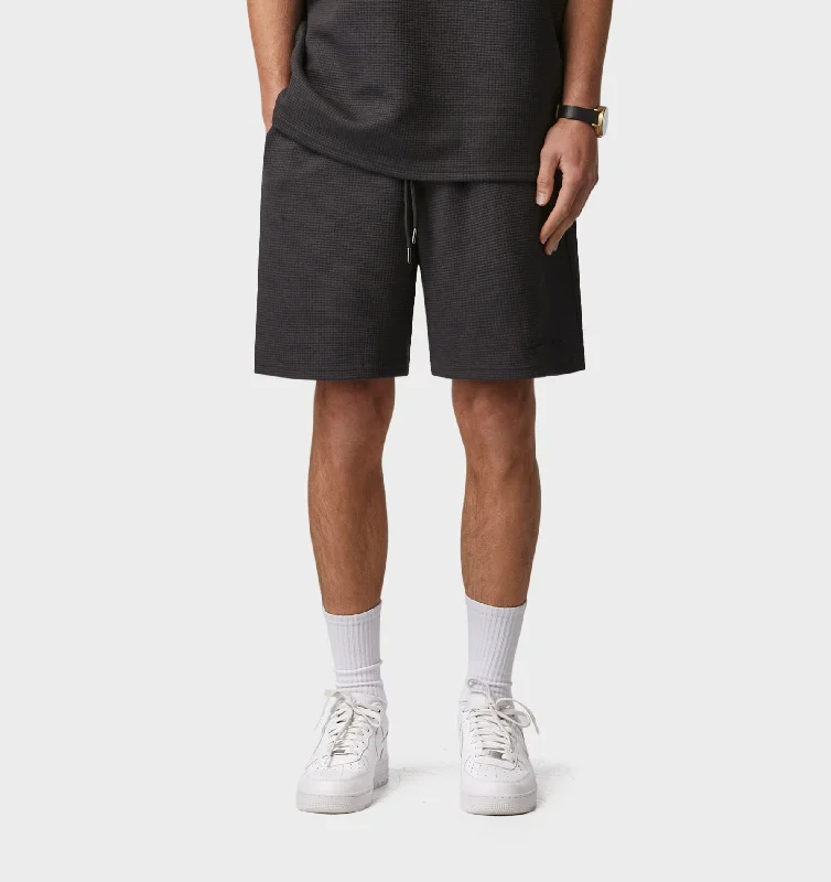 Textured Trackie Short - Charcoal