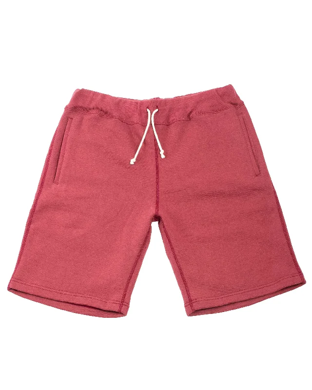 The Real McCoy's MC21019 9oz. Loopwheel Sweatshorts Maroon